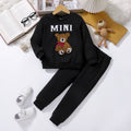 Minimalist Winter 2-Piece Unisex Kids' Pants Suit, Ages 3-9 | Color: Black | Image 1
