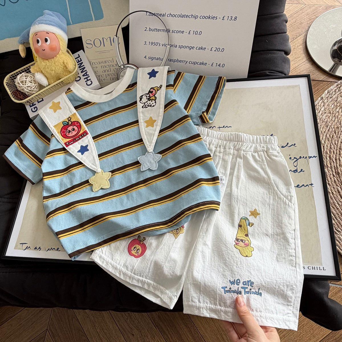 Modern Chic All-Season Casual Sporty Summer 2-Piece Boys' Pants Suit, Ages 2-9 | Color: As the Picture | Image 1