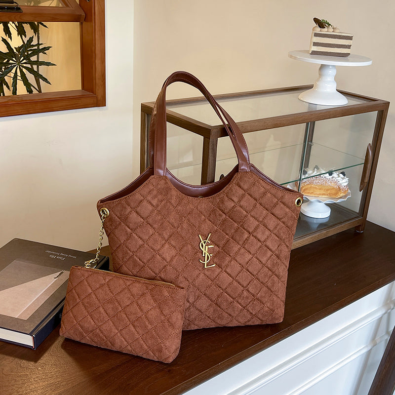 Modern Chic All-Season PU/Artificial Leather/Microfiber Leather, Cloth / Textile, Suede/Oxford/Scrub Women's Shoulder Bags Tote Bags | Color: Brown | Image 1