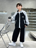 Modern Chic All-Season Casual Sporty Autumn 2-Piece Boys' Pants Suit, Ages 4-14 | Color: Black | Image 1