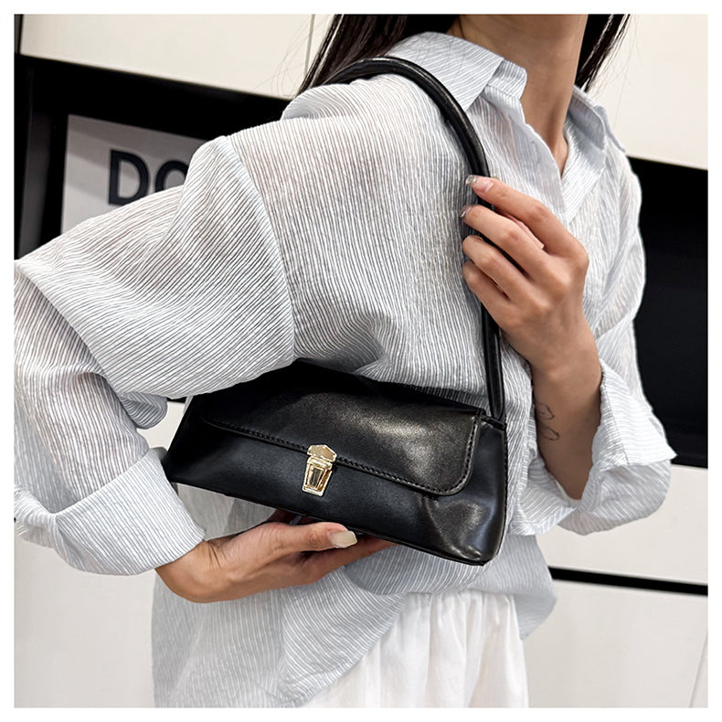 Modern Chic All-Season PU/Artificial Leather/Microfiber Leather Women's Shoulder Bags Underarm Bags | Color: Black | Image 2