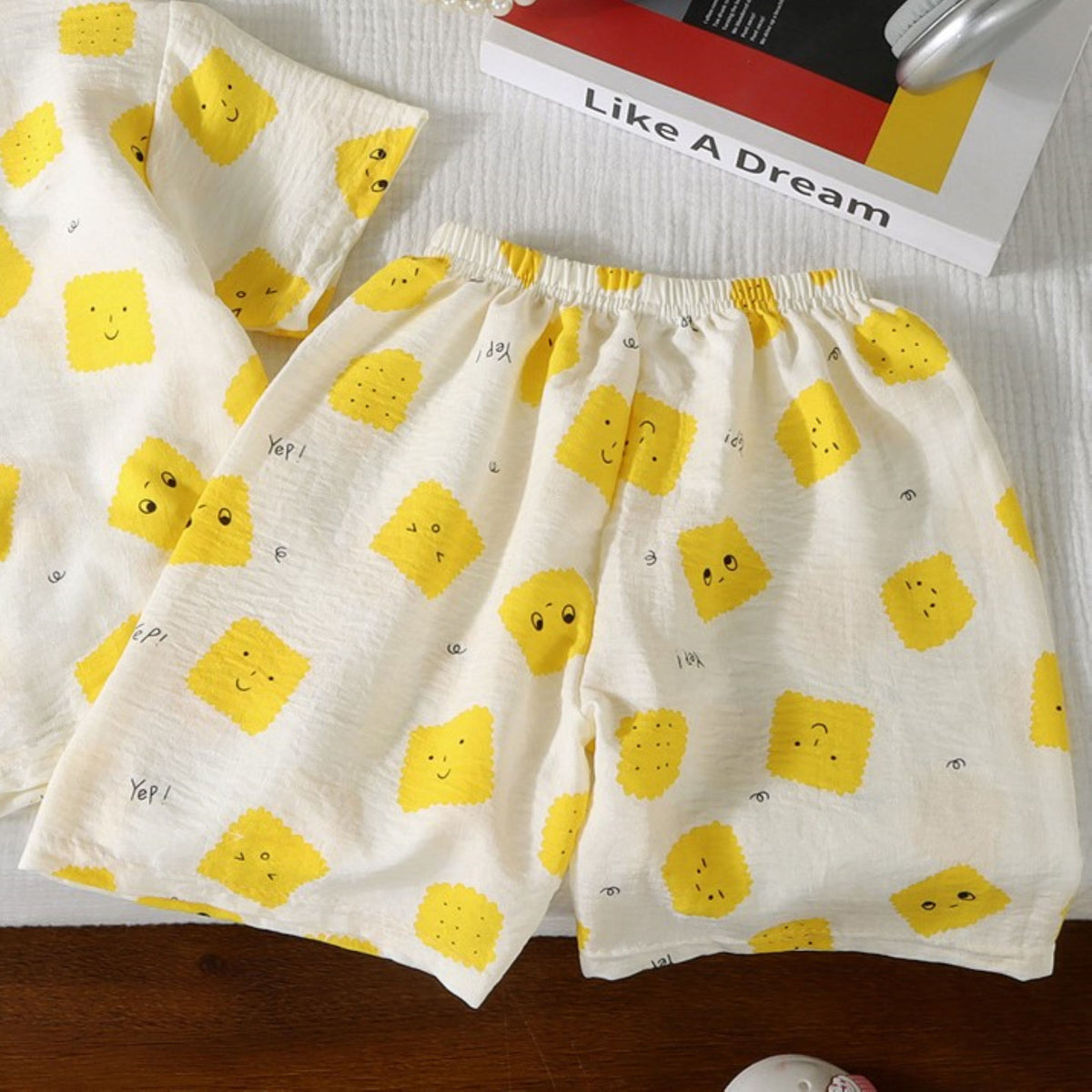 Minimalist Summer 2-Piece Unisex Kids' Pajama Set, Ages 2-9 | Color: Style 1 | Image 2