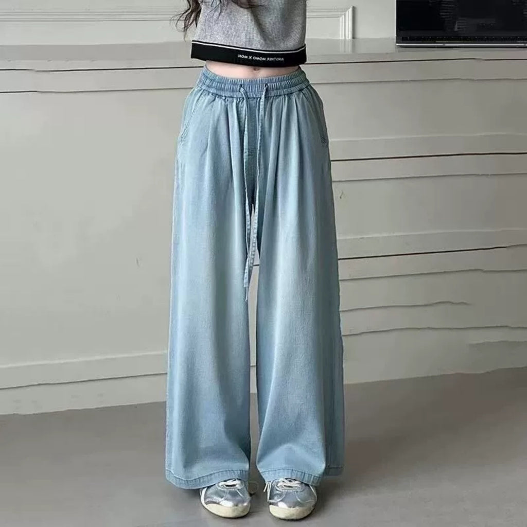 Modern Chic All-Season Casual Sporty Spring Girls' Jeans, Ages 4-13 | Color: Blue | Image 1