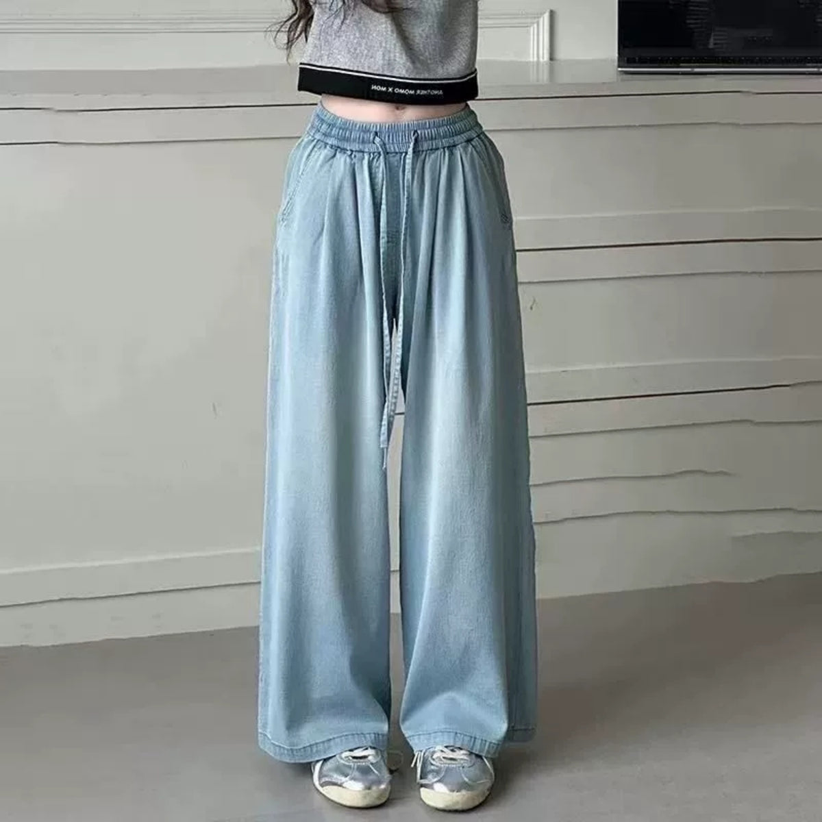 Modern Chic All-Season Casual Sporty Spring Girls' Jeans, Ages 4-13 | Color: Blue | Image 1