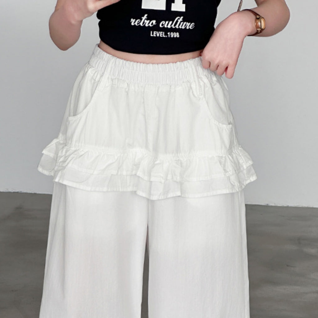 Casual Sporty Spring Girls' Casual Pants, Ages 4-14 | Color: Beige | Image 2