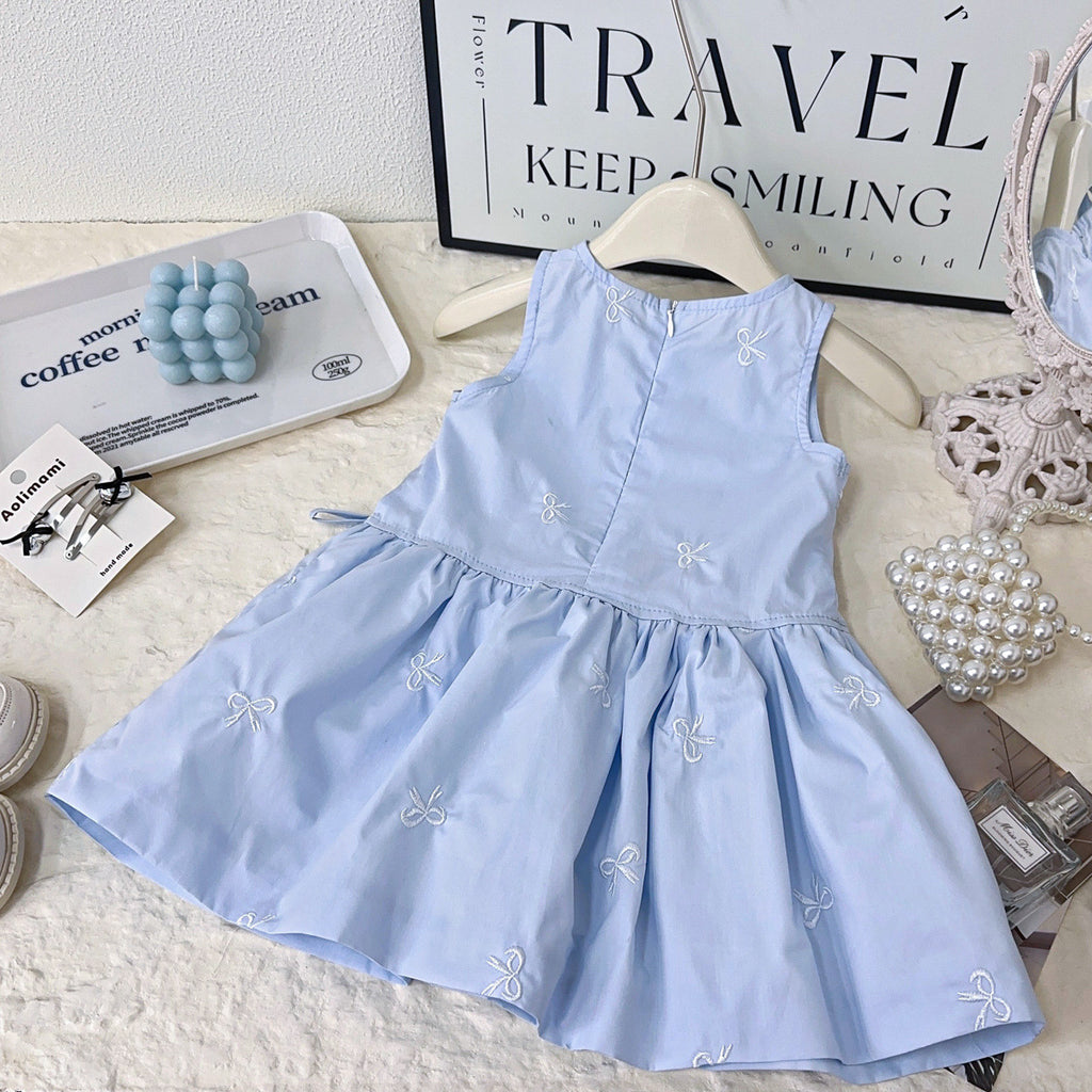 Sweet & Cute Summer Girls' A-Line Dress, Ages 2-9 | Color: Blue | Image 3