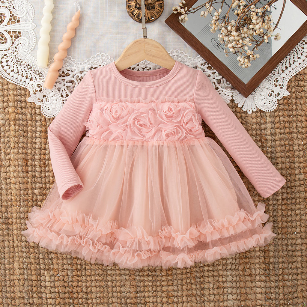 Sweet & Cute Spring Baby Girls' Dress, Ages 3-24 Months | Color: Pink | Image 1