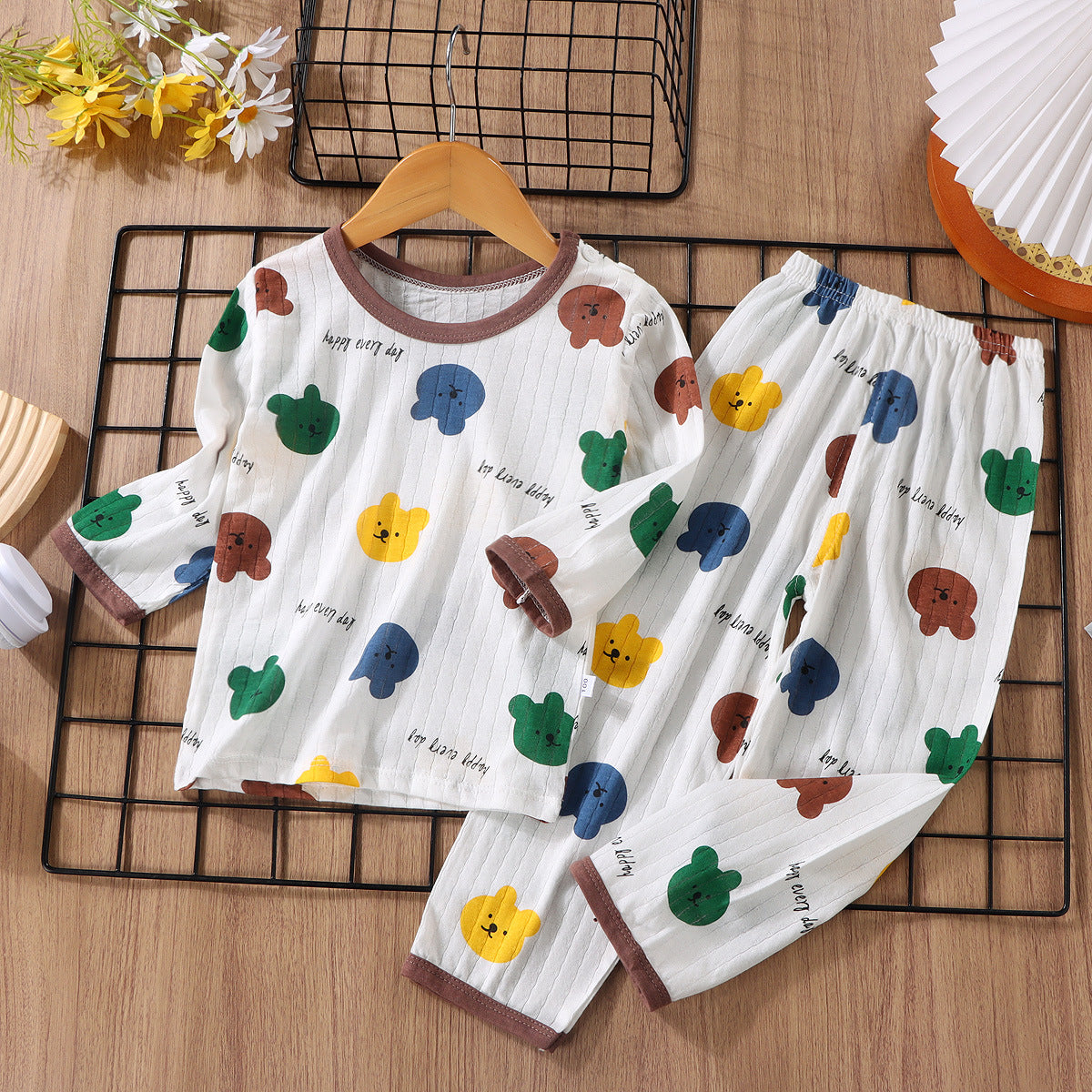 Minimalist Summer 2-Piece Unisex Kids' Pajama Set, Ages 2-7 | Color: Style 2 | Image 1