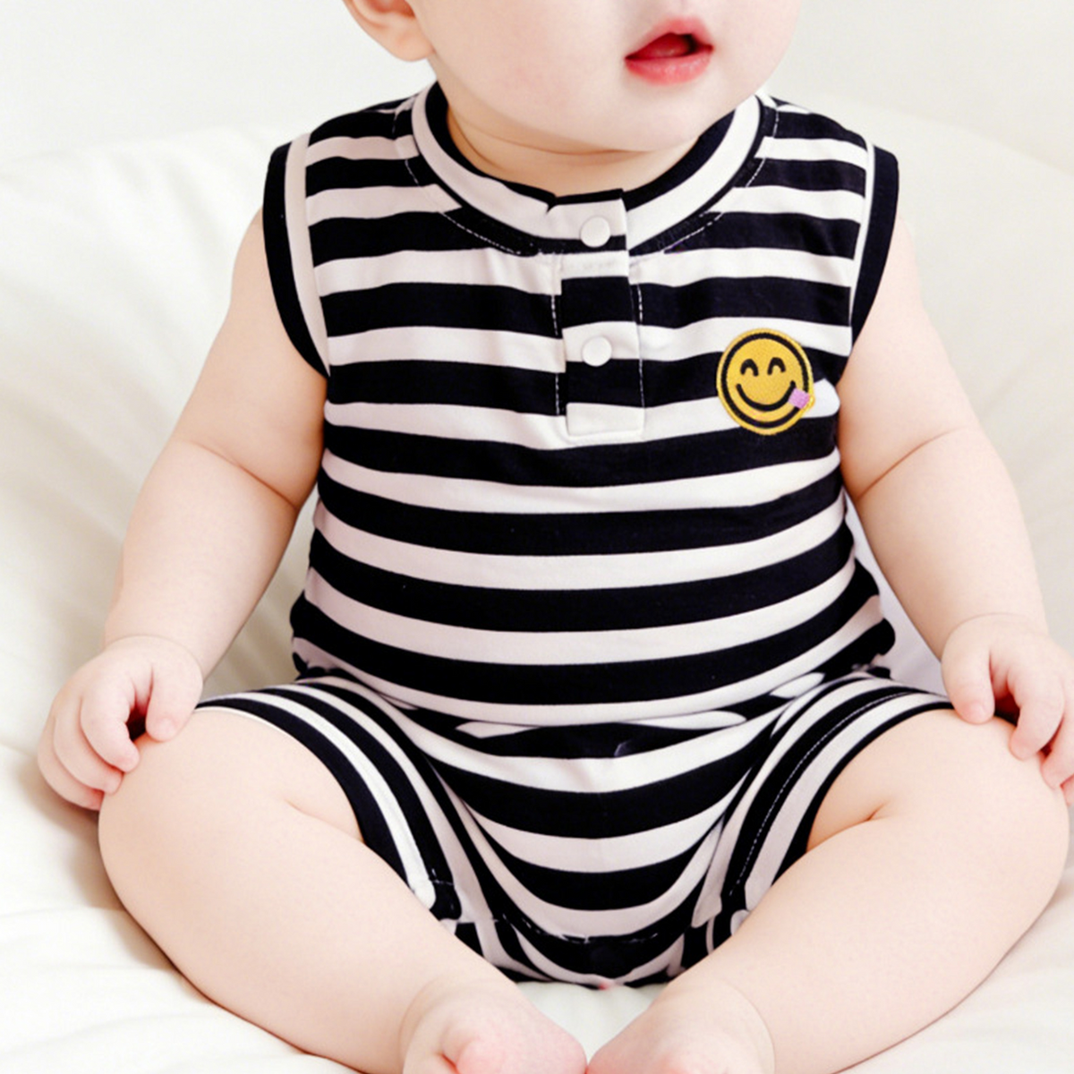 Modern Chic All-Season Minimalist Summer Unisex Baby Jumpsuit, Ages 1-24 Months | Color: Style 2 | Image 1
