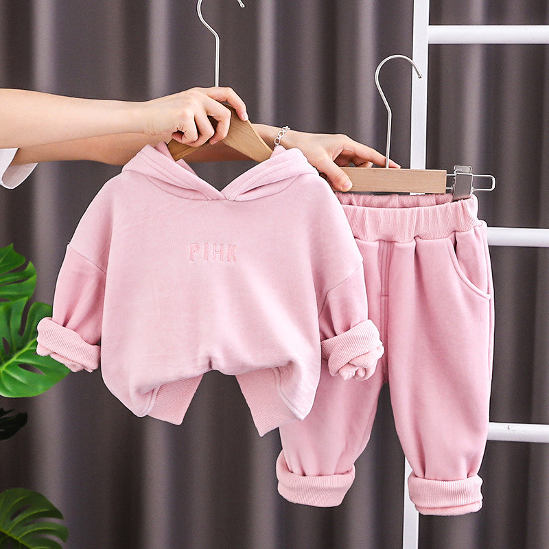 Sweet & Cute Winter 2-Piece Girls' Pants Suit, Ages 2-5 | Color: Pink | Image 2