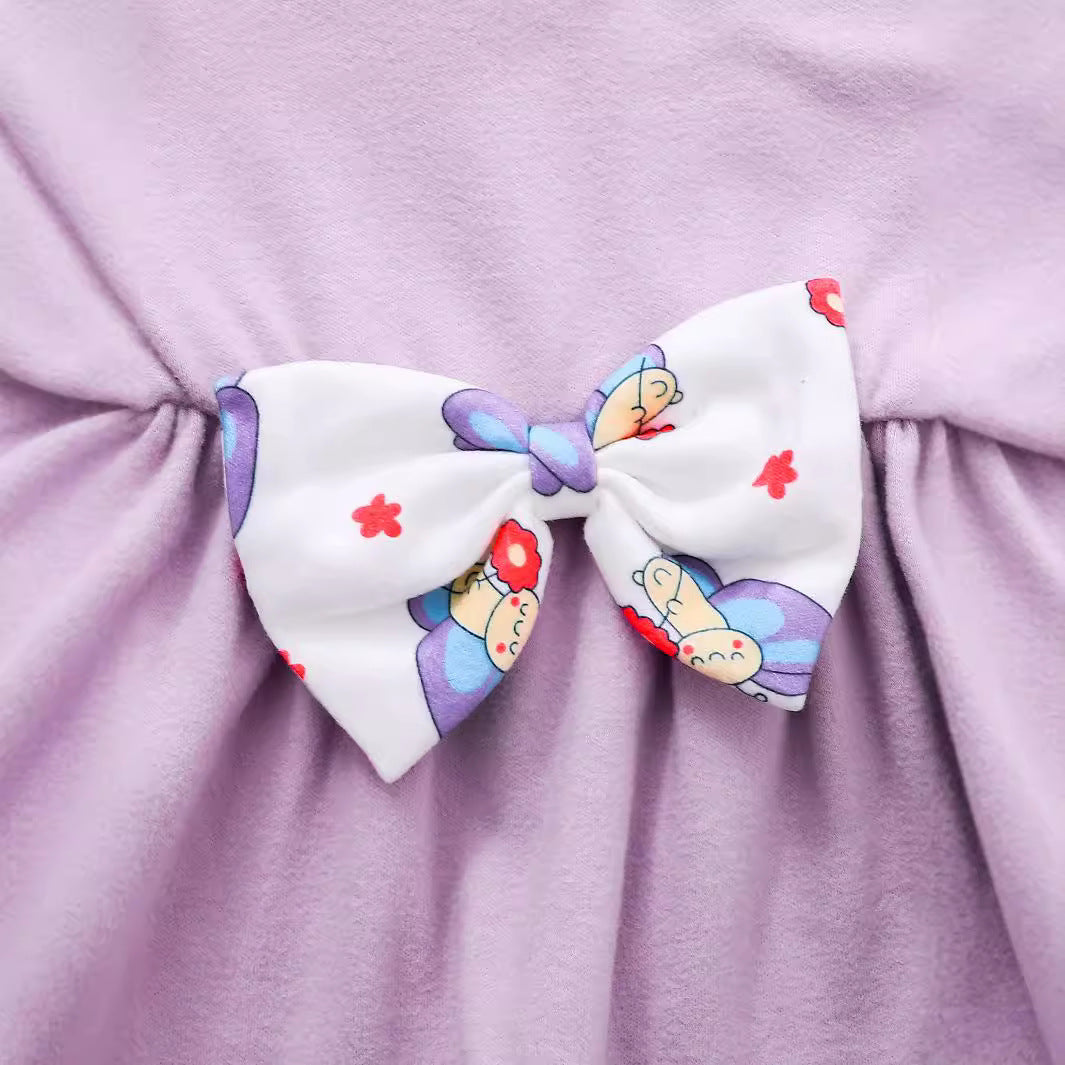 Sweet & Cute Autumn 2-Piece Baby Girls' Pants Suit, Ages 0-12 Months | Color: Light Purple | Image 2