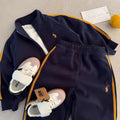 Modern Chic All-Season Casual Sporty Autumn 2-Piece Unisex Kids' Pants Suit, Ages 2-9 | Color: Navy | Image 1