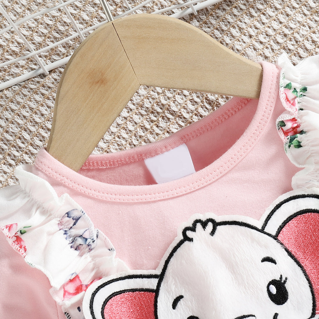Sweet & Cute Autumn Baby Girls' Jumpsuit, Ages 0-6 Months | Color: Pink | Image 2