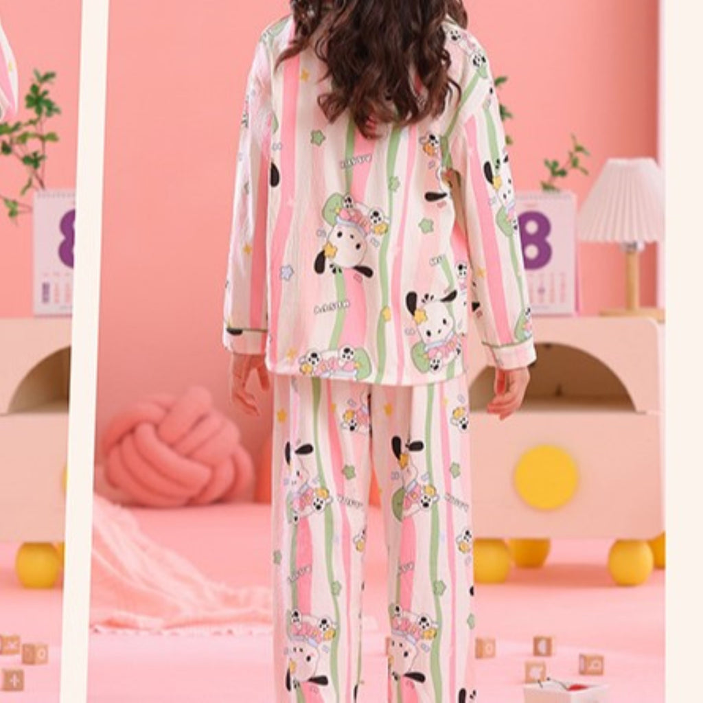 Modern Chic All-Season Casual Sporty Autumn 2-Piece Unisex Kids' Pajama Set, Ages 2-13 | Color: Style 1 | Image 2