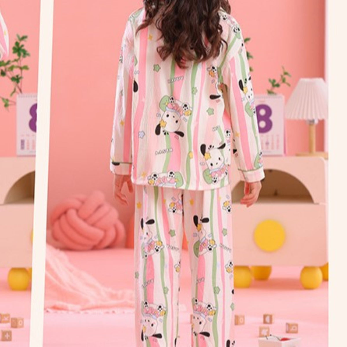 Modern Chic All-Season Casual Sporty Autumn 2-Piece Unisex Kids' Pajama Set, Ages 2-13 | Color: Style 1 | Image 2