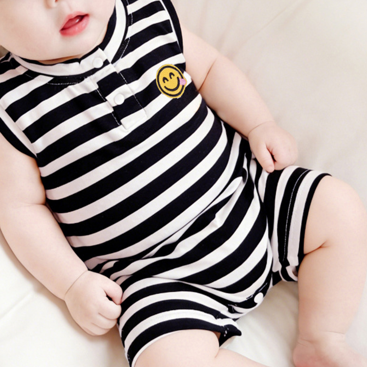 Modern Chic All-Season Minimalist Summer Unisex Baby Jumpsuit, Ages 1-24 Months | Color: Style 2 | Image 2