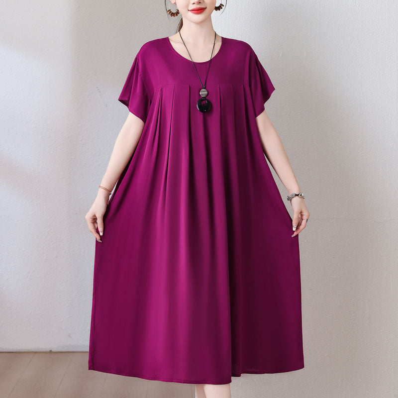 Casual Sporty Summer A-Line Dress | Color: Purplish Red | Image 1