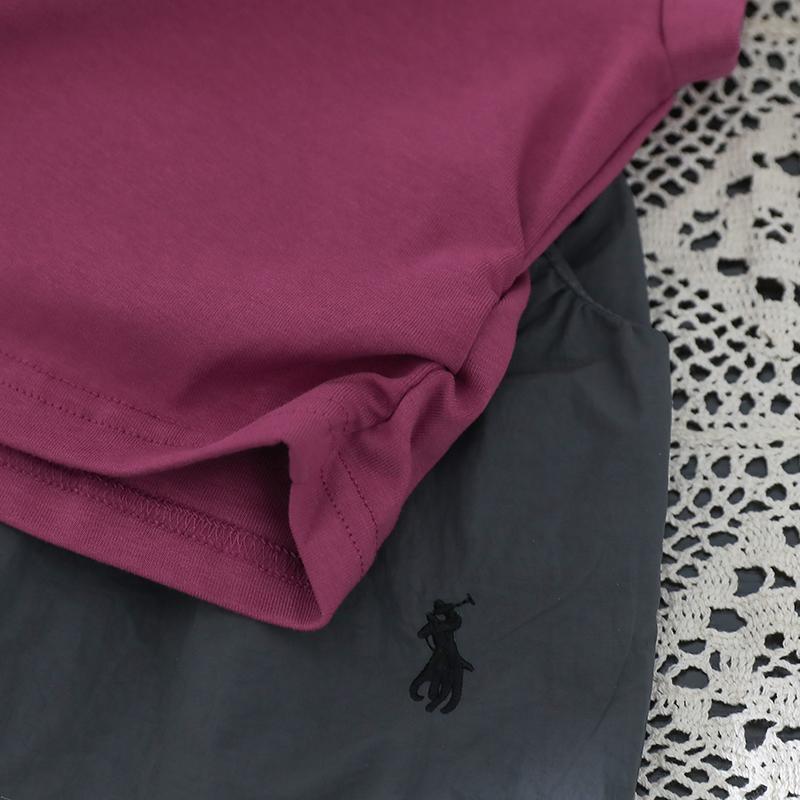 Modern Chic All-Season Minimalist Summer 2-Piece Girls' Dress Suit, Ages 2-9 | Color: Purple | Image 3