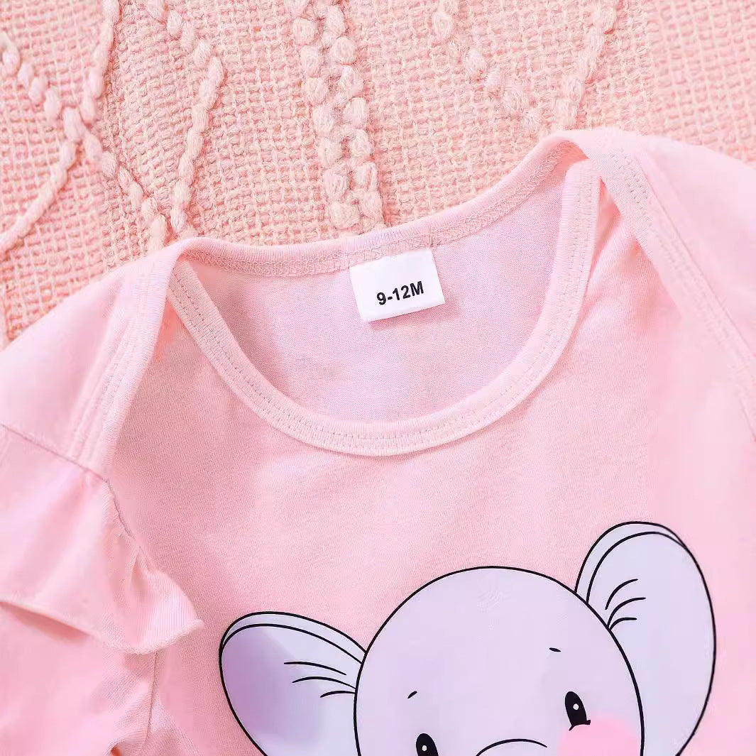 Sweet & Cute Autumn 3-Piece Baby Girls' Pants Suit, Ages 0-6 Months | Color: Pink | Image 2