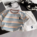 Modern Chic All-Season Casual Sporty Summer 2-Piece Boys' Pants Suit, Ages 2-5 | Color: Blue | Image 1