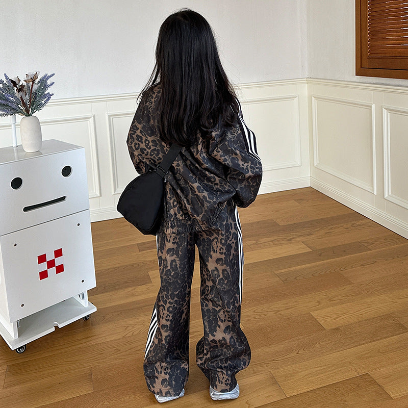 Modern Chic All-Season Trendy Autumn 2-Piece Girls' Pants Suit, Ages 4-14 | Color: As the Picture | Image 3