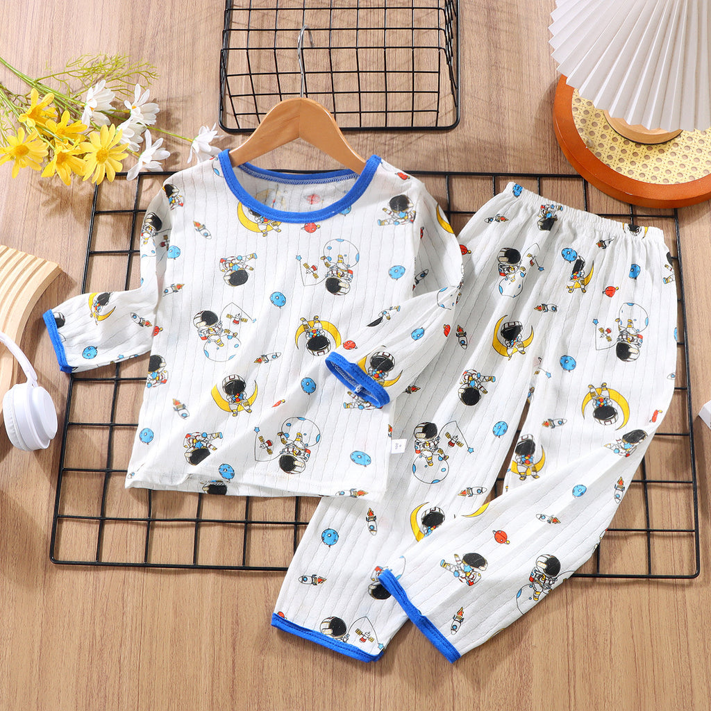 Minimalist Summer 2-Piece Unisex Kids' Pajama Set, Ages 2-7 | Color: Style 3 | Image 1