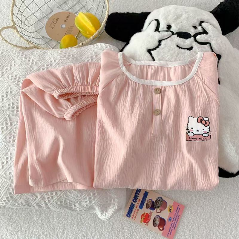 Modern Chic All-Season Minimalist Summer 1 Pair Women 's Short  Sleeve Sleep Set | Color: Style 1 | Image 1