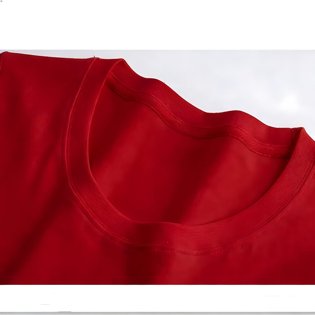 Modern Chic All-Season Casual Sporty Summer 2-Piece Unisex Kids' Pants Suit, Ages 2-13 | Color: Red | Image 2