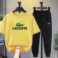 Modern Chic All-Season Minimalist Summer 2-Piece Boys' Pants Suit, Ages 3-14 | Color: Yellow | Image 1