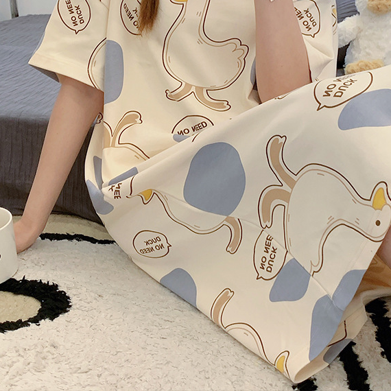 Sweet Feminine Summer Women 's Short  Sleeve Sleep Dress | Color: Style 2 | Image 3