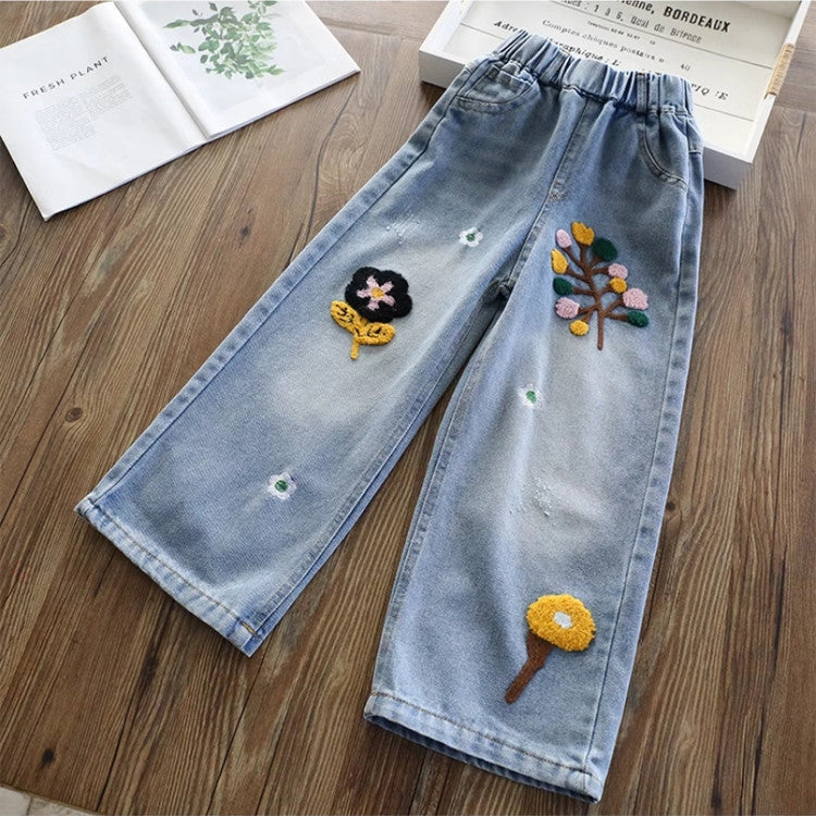 Casual Sporty Autumn Girls' Jeans, Ages 4-14 | Color: Blue | Image 1