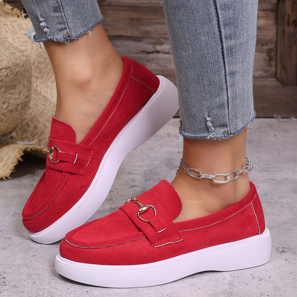 Modern Chic All-Season Cloth / Textile Women's Casual Shoes | Color: Red | Image 3