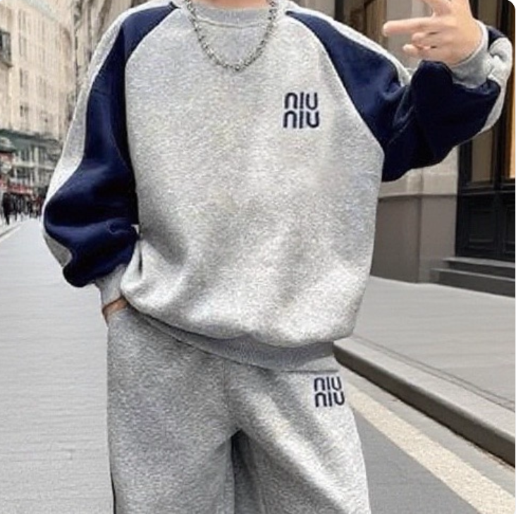 Modern Chic All-Season Casual Sporty Spring 2-Piece Boys' Pants Suit, Ages 6-14 | Color: Grey | Image 3