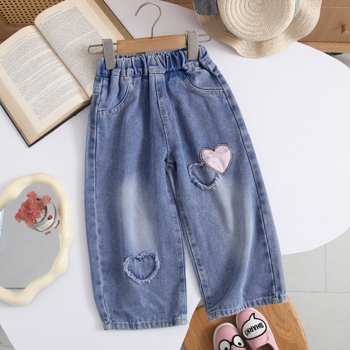 Sweet & Cute Autumn Girls' Straight Pants, Ages 2-9 | Color: Blue | Image 1