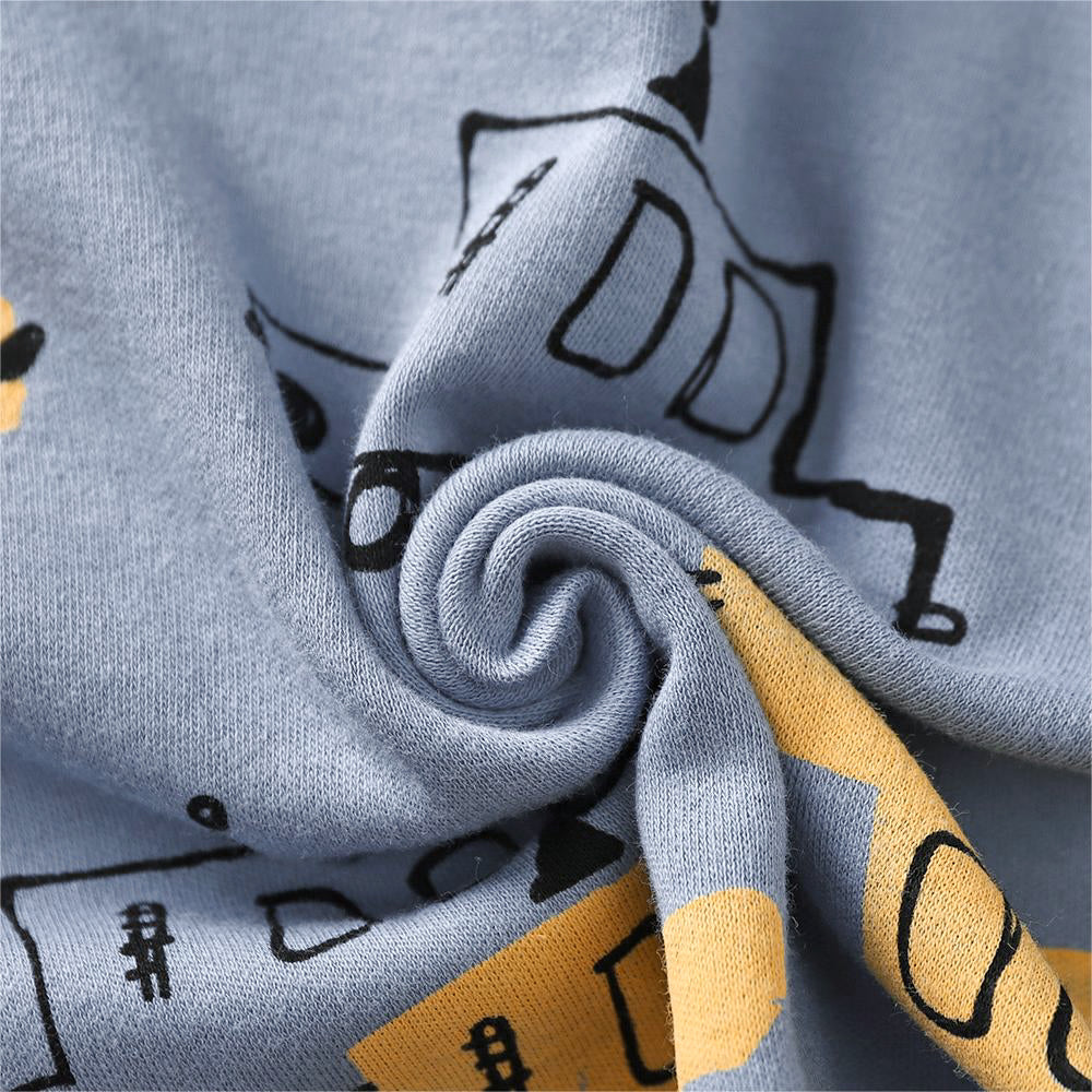 Minimalist Autumn 2-Piece Unisex Baby Pajama Set, Ages 12-24 Months | Color: Blue | Image 2
