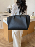 Modern Chic All-Season PU/Artificial Leather/Microfiber Leather Women's Shoulder Bags Tote Bags | Color: Black | Image 1