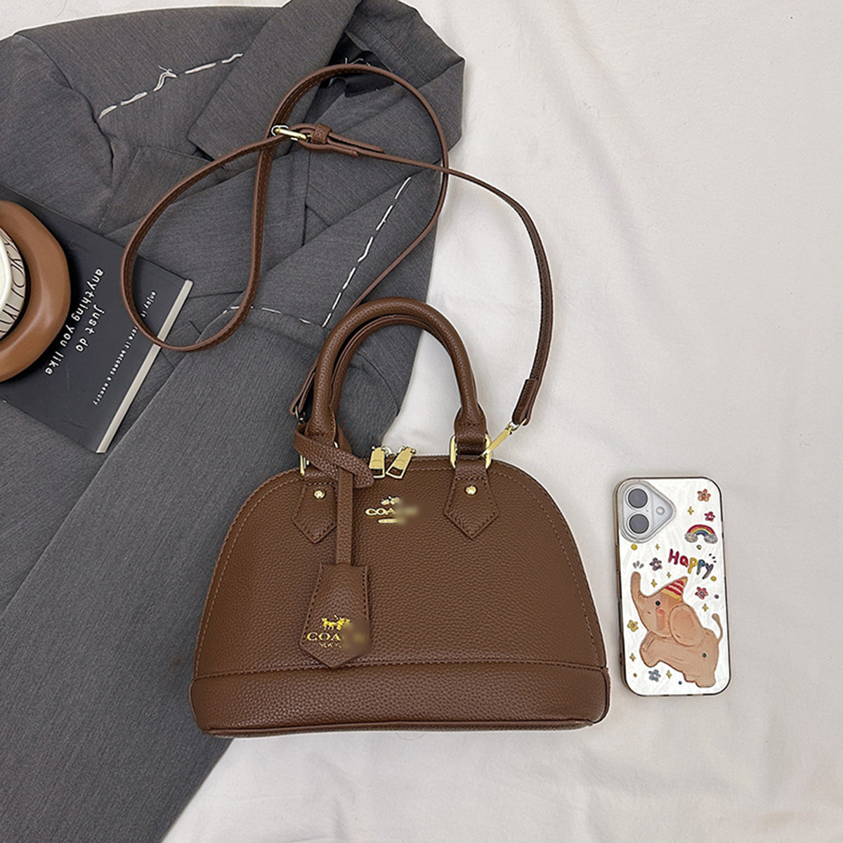 Modern Chic All-Season PU/Artificial Leather/Microfiber Leather Women's Handbags Other Bags | Color: Coffee | Image 2