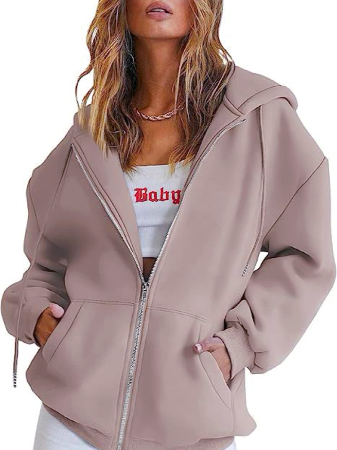 Casual Sporty Spring Zip Hoodie | Color: Ochre | Image 1