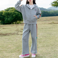 Casual Sporty Spring 2-Piece Girls' Pants Suit, Ages 4-14 | Color: Grey | Image 1