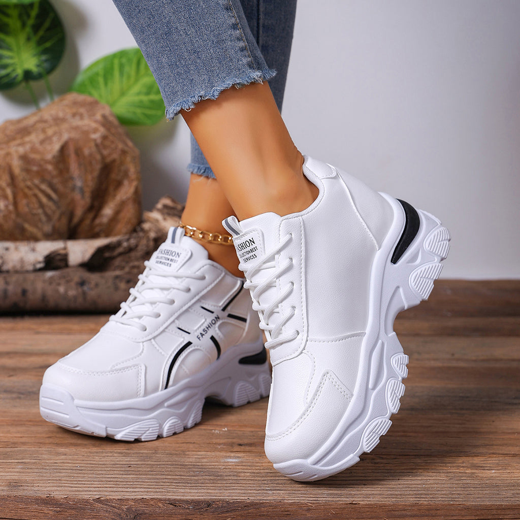 Modern Chic All-Season PU/Artificial Leather/Microfiber Leather Women's Casual Shoes | Color: White | Image 2