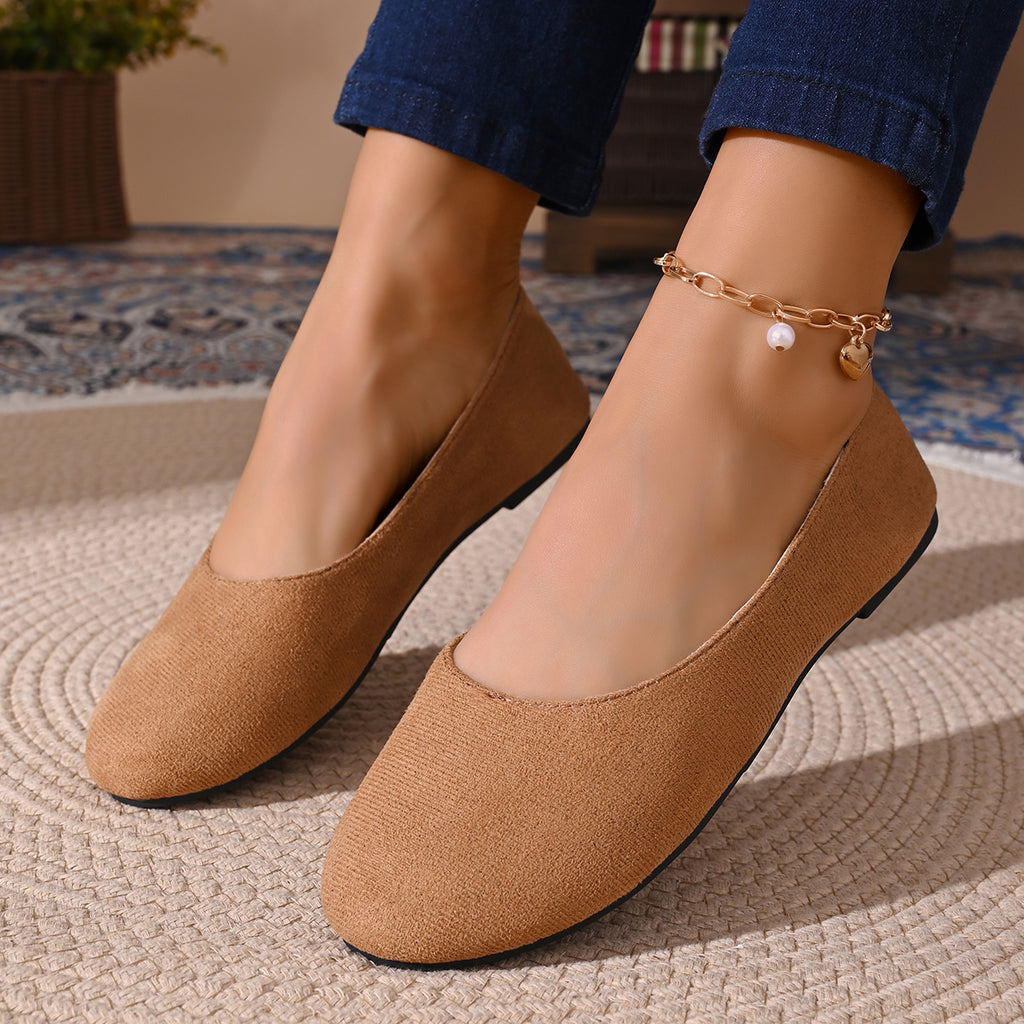 Modern Chic All-Season Cloth / Textile Women's Flat Shoes | Color: Brown | Image 2
