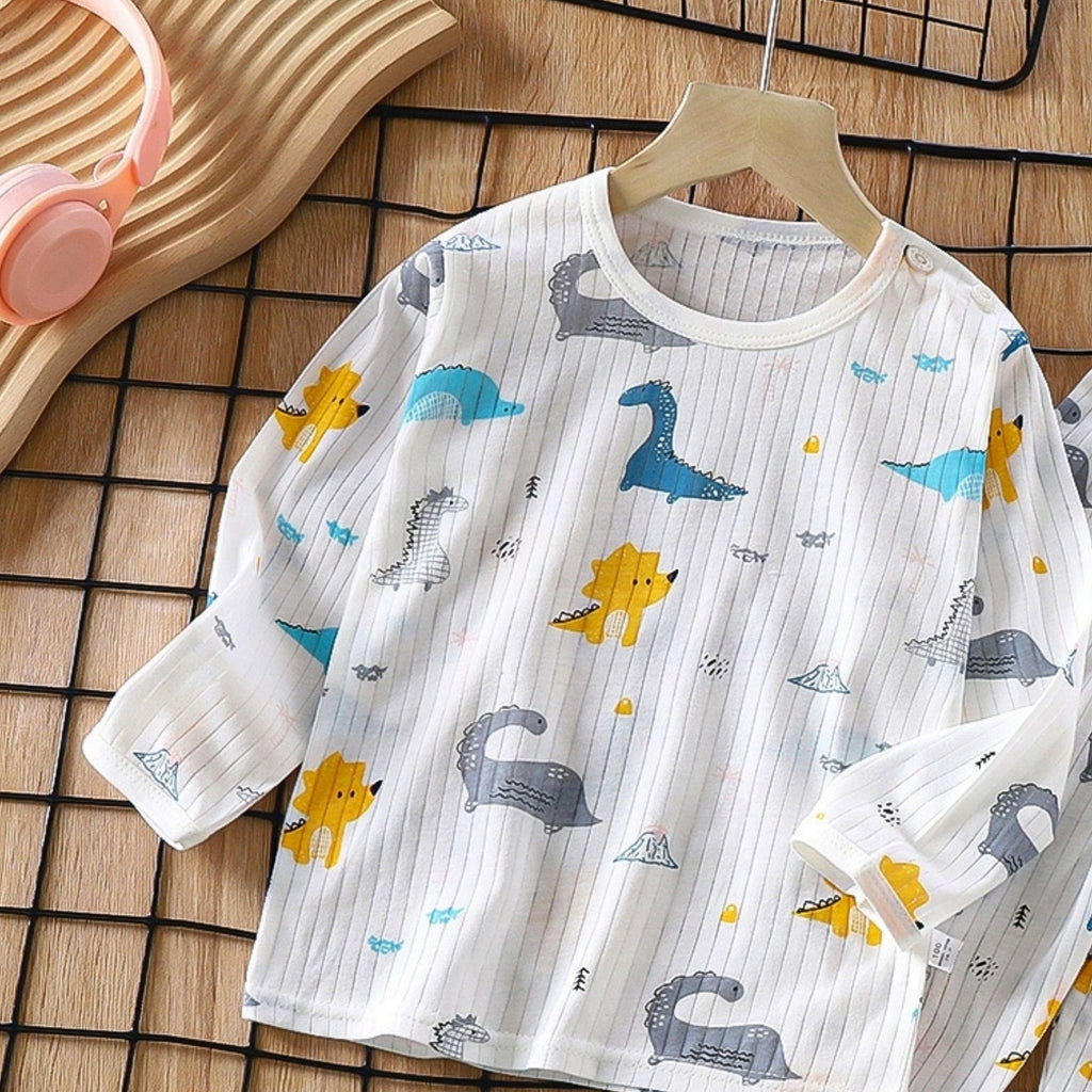 Casual Sporty Summer 2-Piece Unisex Kids' Pajama Set, Ages 2-13 | Color: Style 2 | Image 3