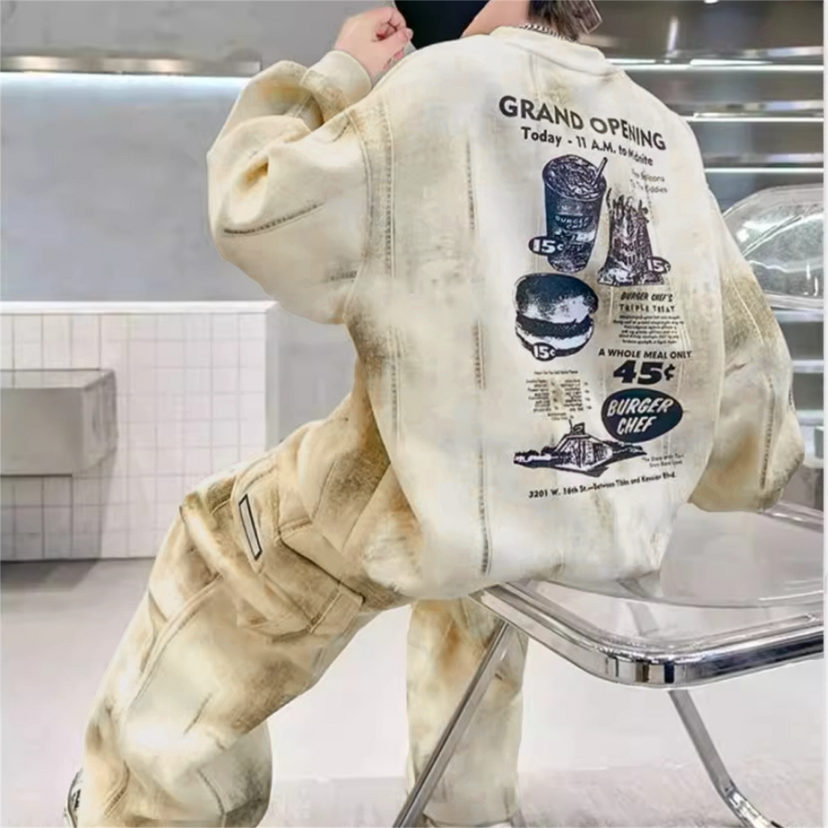 Trendy Autumn 2-Piece Boys' Pants Suit, Ages 4-14 | Color: Beige | Image 2