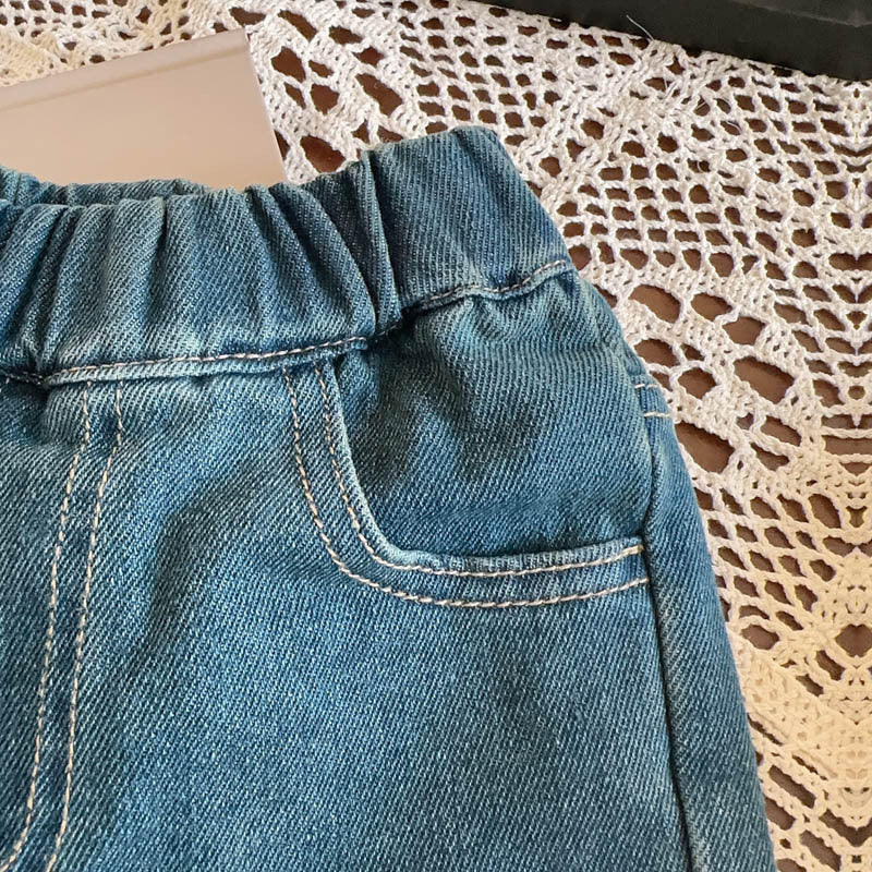 Modern Chic Trendy All-Season Girls' Straight Pants, Ages 2-9 | Color: Blue | Image 2
