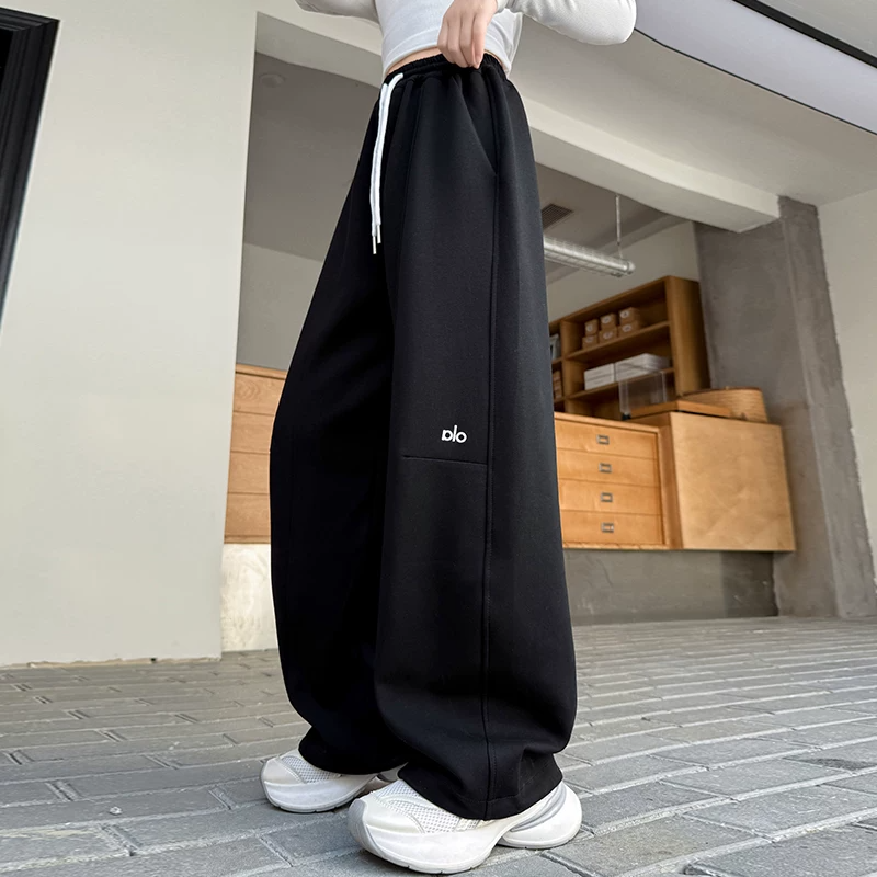Modern Chic All-Season Casual Sporty Autumn Unisex Kids' Casual Pants, Ages 4-14 | Color: Black | Image 1