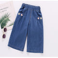 Casual Sporty Autumn Unisex Kids' Jeans, Ages 2-9 | Color: Deep Blue | Image 1