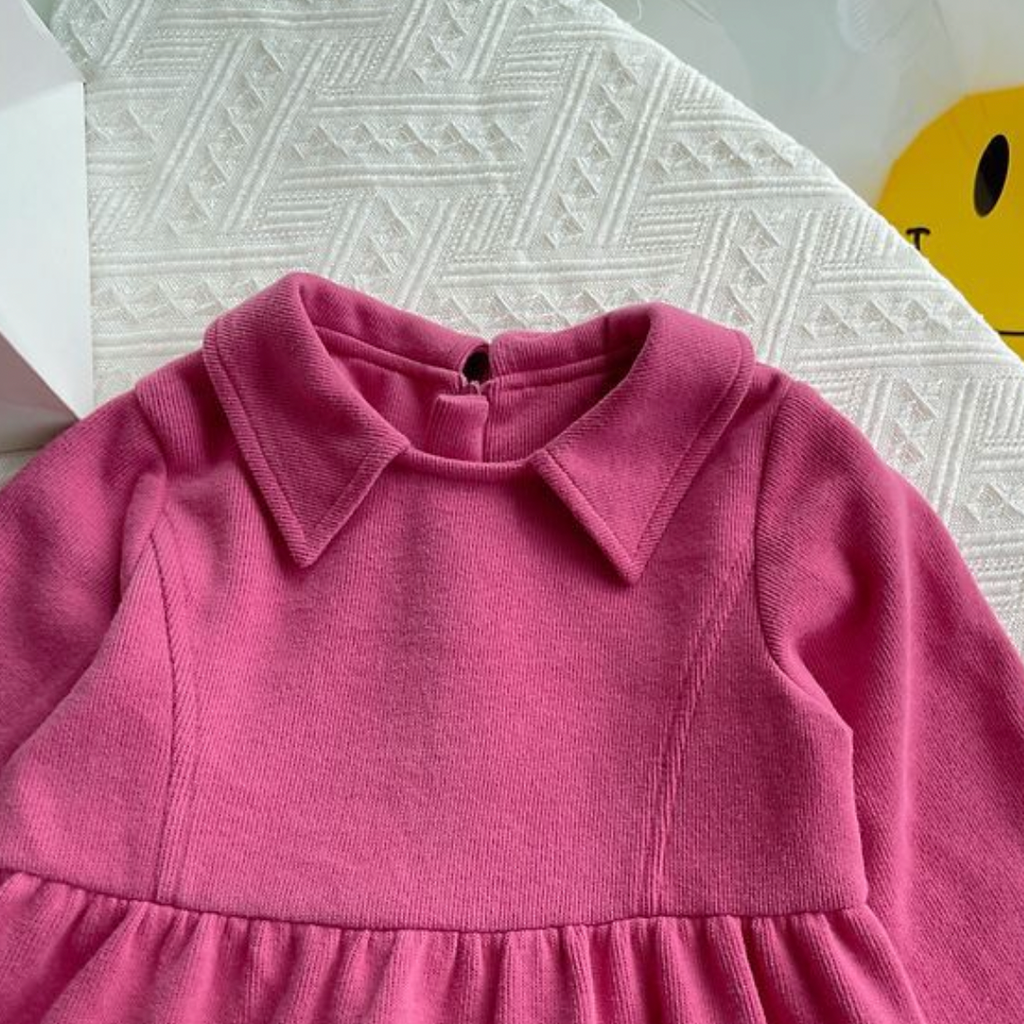 Sweet & Cute Autumn Girls' A-Line Dress, Ages 2-7 | Color: Rose | Image 2