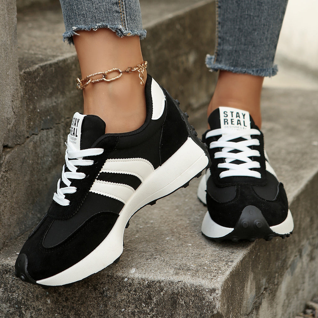 Modern Chic All-Season PU/Artificial Leather/Microfiber Leather Women's Fashion Sneaker | Color: Black | Image 3