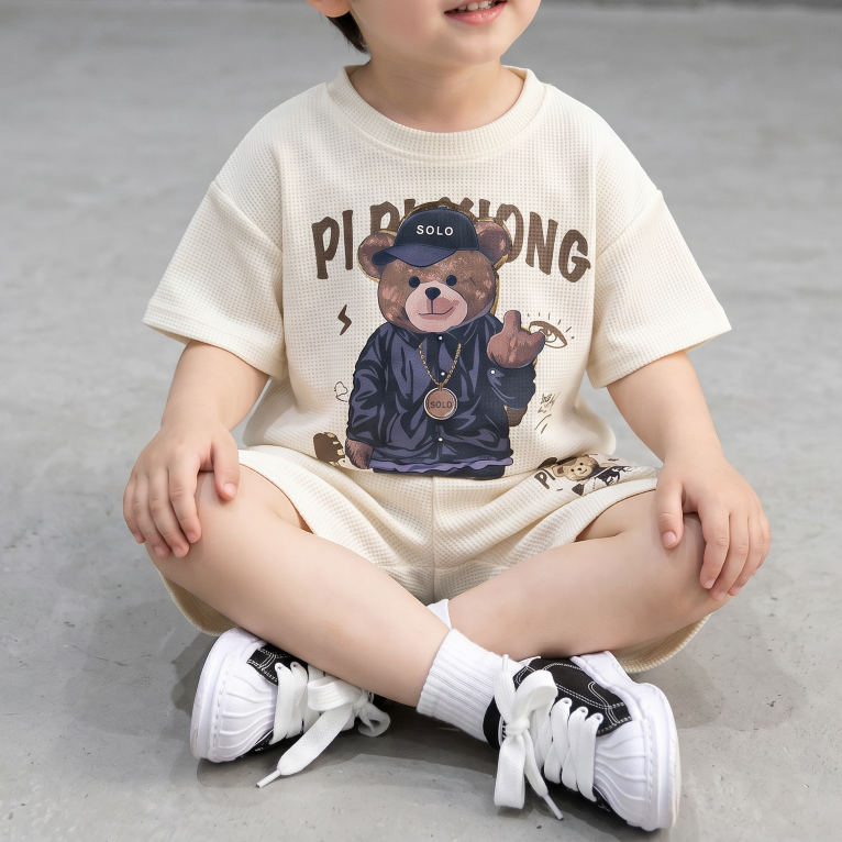 Casual Sporty Summer 2-Piece Boys' Pants Suit, Ages 2-9 | Color: Style 1 | Image 2