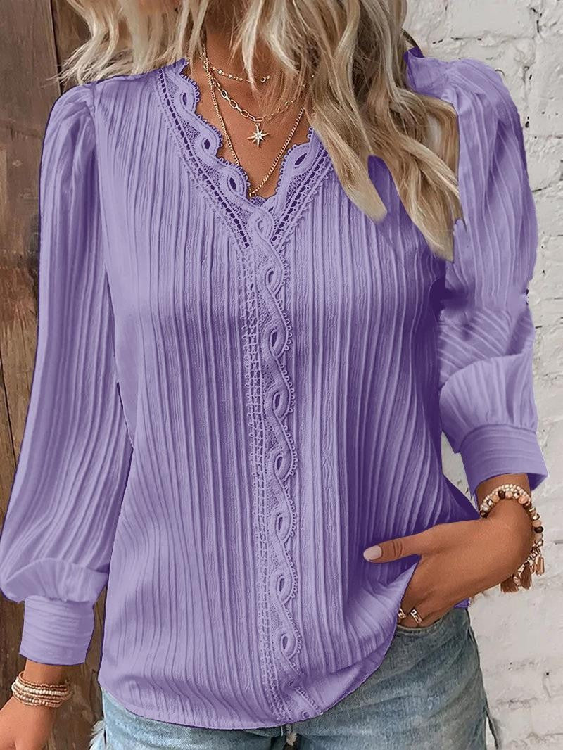Modest All-Season Blouse | Color: Purple | Image 1